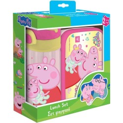Diakakis imports Φαγητοδοχειο PP 800ml και Παγουρι PP 500ml Σετ Peppa PIG 000482859 5205698822957