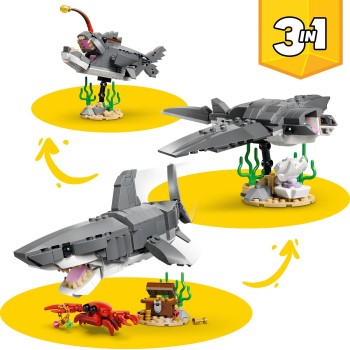 LEGO Creator Άγριος Καρχαρίας με Σεντούκι Θησαυρού 31381 5702018054741