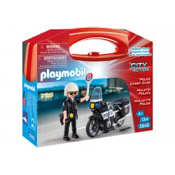Playmobil Βαλιτσάκι Αστυνόμος Με Μοτοσικλέτα 5648 4008789056481