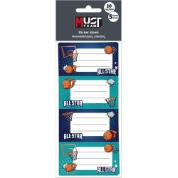 Diakakis imports Ετικέτες Αυτοκόλλητες Must Team ball 20 Τμχ. 5 φύλλα 000586899 5205698763618