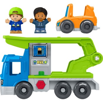 Mattel Fisher-price Little People Load & Roll Hauler Car Carrier Toddler Playset, Vehicle & Figures JJY78 194735345021