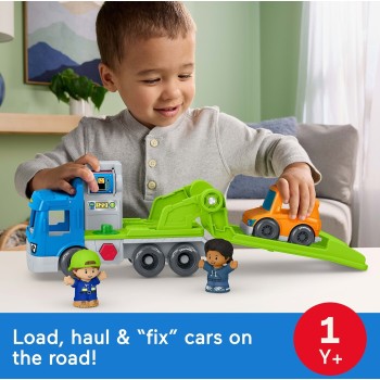 Mattel Fisher-price Little People Load & Roll Hauler Car Carrier Toddler Playset, Vehicle & Figures JJY78 194735345021