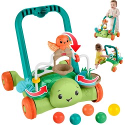 Mattel Fisher-price Moves With You Turtle Walker, Baby & Toddler Activity Push Toy, 5 Balls JKD63 194735347339
