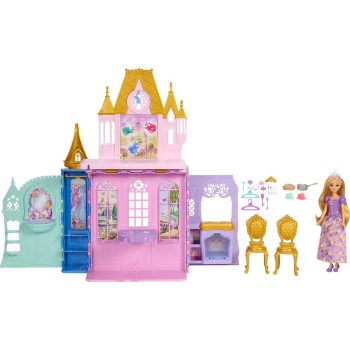 Mattel Disney Princess Rapunzel Doll and Close & Carry Castle Playset With 5 Play Areas & 20 Accessories JLK27 194735365852