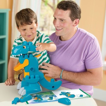 Mattel Mega Bloks Fisher-price Build & Chomp Dinosaur T-rex Block Toy With Rolling Wheels (25 Pieces) for Kids JMK85 19473537938