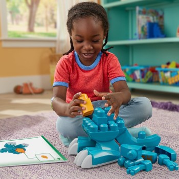 Mattel Mega Bloks Fisher-price Build & Chomp Dinosaur T-rex Block Toy With Rolling Wheels (25 Pieces) for Kids JMK85 19473537938