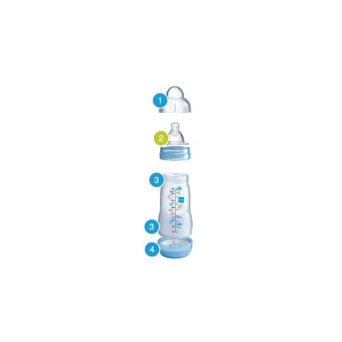 MAM Starter Set 2 Bottles & 1 Pacifier Ideal For Newborns 0+ Months Pink 655G 9001616833267