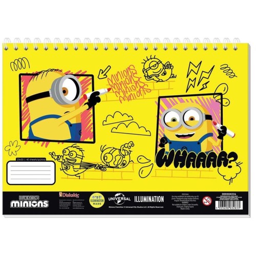 Diakakis imports Minions Spiral-Bound Drawing Pad With Stencils & Stickers, 23X33 Cm, 40 Sheets, 2 Designs - 1 Piece 000504226 5