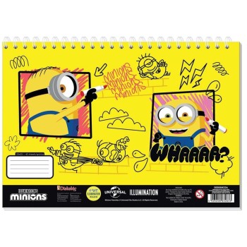 Diakakis imports Minions Spiral-Bound Drawing Pad With Stencils & Stickers, 23X33 Cm, 40 Sheets, 2 Designs - 1 Piece 000504226 5