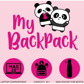 Legami milano σχολική τσάντα πλάτης δημοτικού panda BPK0025 8052694124908