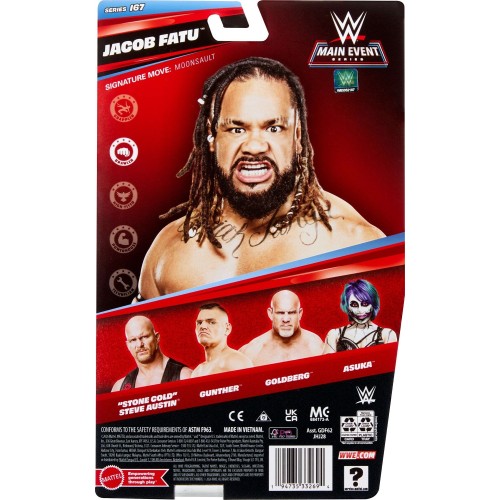 Mattel WWE Jacob Fatu Action Figure, Main Event Series 167, 6-inch Collectible With Articulation GDF62 / JHJ28 194735332694
