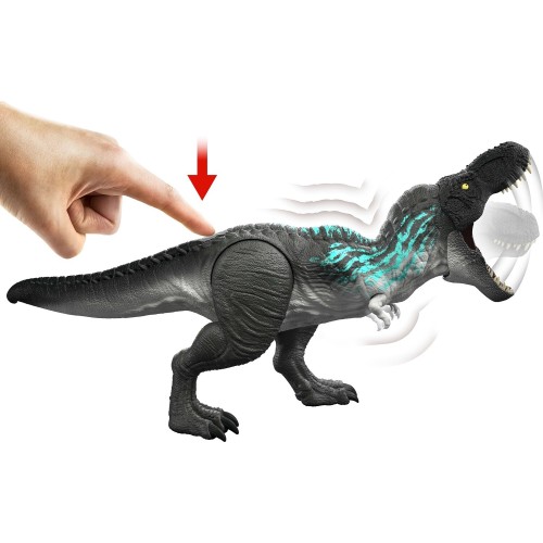 Mattel Jurassic World Muscle Madness Tyrannosaurus Rex Action Figure, T-rex With Grow Feature & Roar JKG92 194735349715