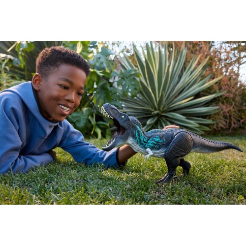 Mattel Jurassic World Muscle Madness Tyrannosaurus Rex Action Figure, T-rex With Grow Feature & Roar JKG92 194735349715