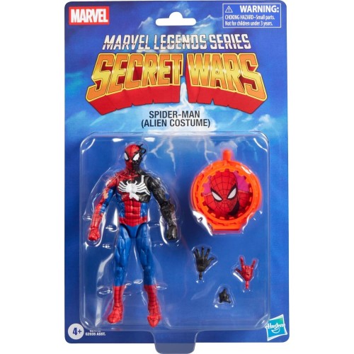 Hasbro Marvel Avengers Marvel Legends Series Secret Wars Spider-Man Alien Costume, Retro Marvel G2035 / G2419 5010996355744