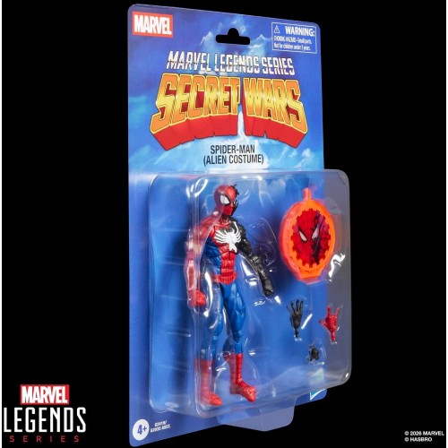 Hasbro Marvel Legends Series Secret Wars Spider-man alien Costume, Retro Marvel Co G2035 / G2419 5010996355744