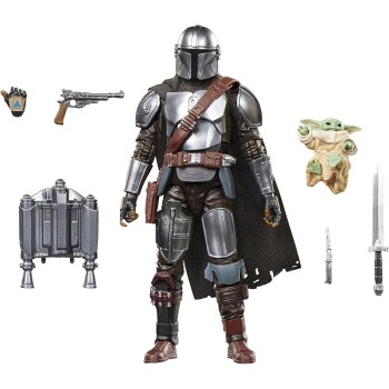 Hasbro Star Wars The Black Series The Mandalorian and Grogu, The Mandalorian and Grogu Deluxe Collectible 6 Inch Action Figure G