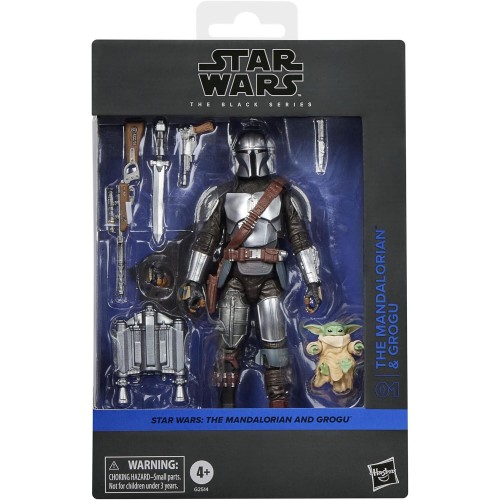 Hasbro Star Wars The Black Series The Mandalorian and Grogu, The Mandalorian and Grogu Deluxe Collectible 6 Inch Action Figure G