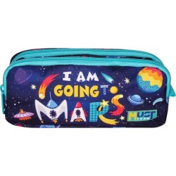 Diakakis imports School Barrel Pencil Case Must Team Planet Mars 2 Zippers 000587664 5205698829758