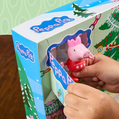 Hasbro Peppa Pig Peppa and Evies Advent Calendar, Numbered Countdown Calendar for Christmas With 24 Surprises, Includes 2 Figure