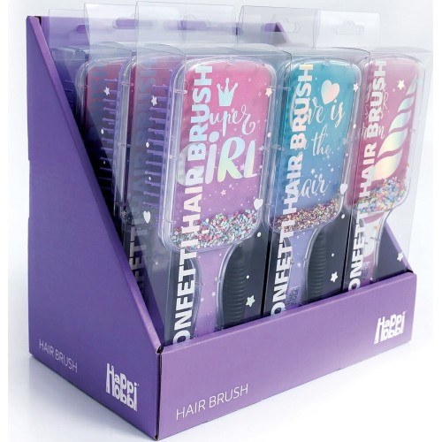 As company Happi Hobbi Happihobbi Confetti Sparkle Love Hairbrush In Purple For 6+ Years 1081-60025 5203068602253