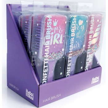 As company Happi Hobbi Happihobbi Confetti Sparkle Love Hairbrush In Purple For 6+ Years 1081-60025 5203068602253