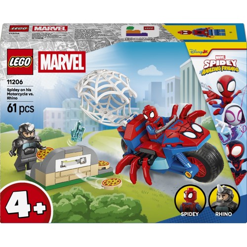 LEGO  Marvel Spidey And His Amazing Friends Σπάιντι με τη Μοτοσικλέτα του vs. Ράινο  11206 5702018062456