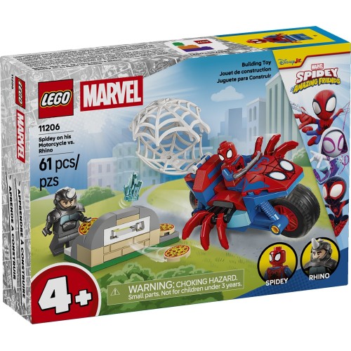 LEGO Spiderman Marvel Super Heroes Spidey On His Motorcycle Vs. Rhino 11206 5702018062456