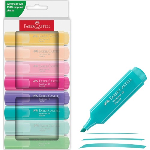 Faber-Castell Υπογραμμιστές Pastel Σετ Των 8 (6+2 ΔΩΡΟ) 254658 4005402546589