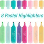 Faber-Castell Υπογραμμιστές Pastel Σετ Των 8 (6+2 ΔΩΡΟ) 254658 4005402546589