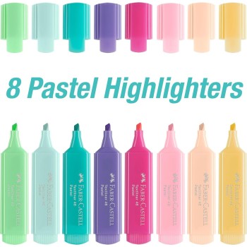 Faber-Castell Υπογραμμιστές Pastel Σετ Των 8 (6+2 ΔΩΡΟ) 254658 4005402546589