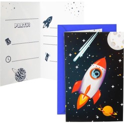 procos pr93741 space rocket space party invitations with envelope fsc paper 093741 5201184937419