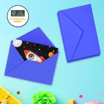 procos pr93741 space rocket space party invitations with envelope fsc paper 093741 5201184937419
