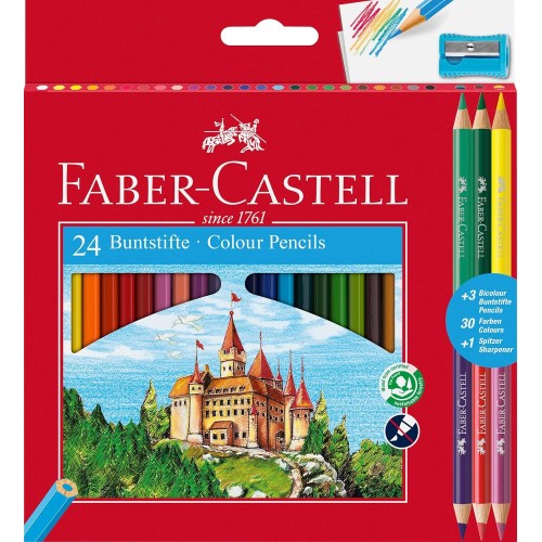 Faber-Castell Ξυλομπογιές+3X2 ΧΡΩΜ.+ΞΥΣ.ΔΩΡΟ ΣΕΤ ΤΩΝ 24 110324 7891360595564