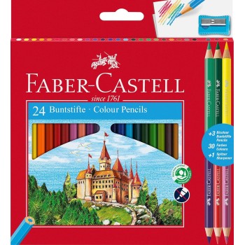 Faber-Castell Ξυλομπογιές+3X2 ΧΡΩΜ.+ΞΥΣ.ΔΩΡΟ ΣΕΤ ΤΩΝ 24 110324 7891360595564