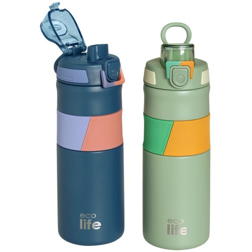 eco life Blue Thermos 500ml | With Silicon Grip 33-BO-4202 5208009005117