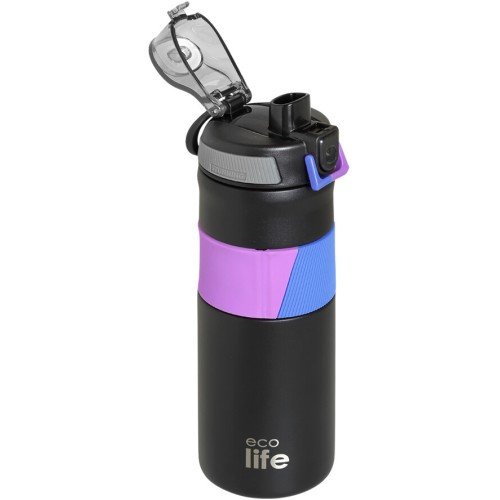 eco life Black Thermos 500ml | With Silicon Grip 33-BO-4200 5208009005094