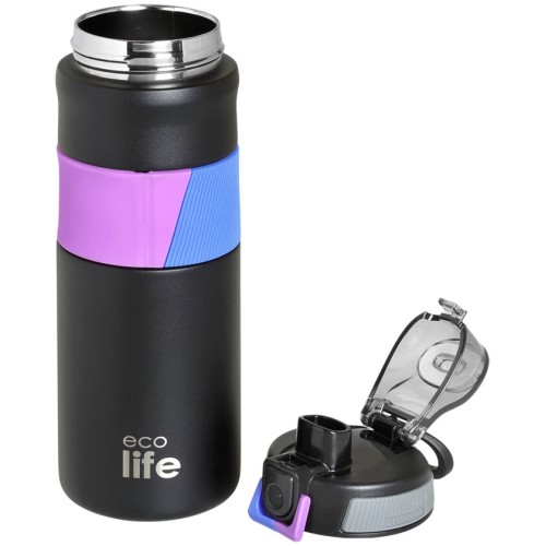 eco life Black Thermos 500ml | With Silicon Grip 33-BO-4200 5208009005094