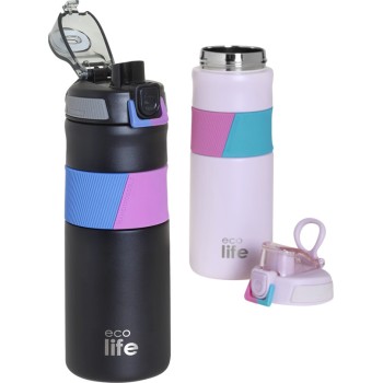 eco life Black Thermos 500ml | With Silicon Grip 33-BO-4200 5208009005094