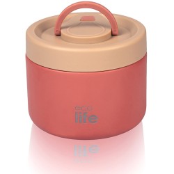 eco life Στρογγυλό Θερμός Φαγητού 650ml | Κοραλλί 33-BO-9062 5208009004943