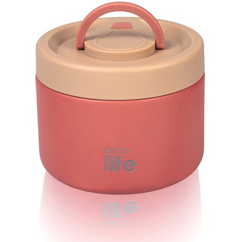 eco life Στρογγυλό Θερμός Φαγητού 650ml | Κοραλλί 33-BO-9062 5208009004943