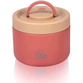 eco life Στρογγυλό Θερμός Φαγητού 650ml | Κοραλλί 33-BO-9062 5208009004943