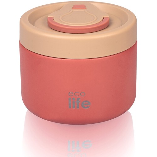 eco life Στρογγυλό Θερμός Φαγητού 650ml | Κοραλλί 33-BO-9062 5208009004943