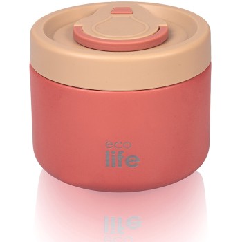 eco life Στρογγυλό Θερμός Φαγητού 650ml | Κοραλλί 33-BO-9062 5208009004943