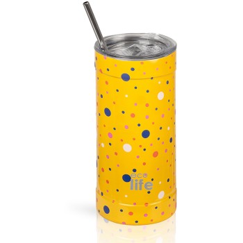 eco life Dots In Yellow Coffee Thermos 500ml 33-BO-4184 5208009004820