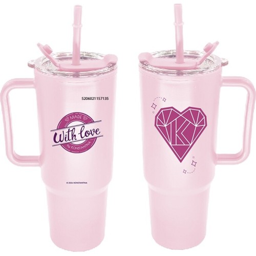 Χάρτινη Πόλη Παγουρι Tumbler 1000ml / ΡΟΖ - Konstantina 6 HP.BTS.00101 5206021157241