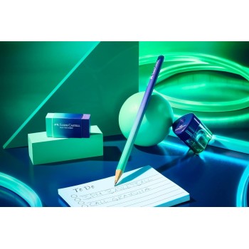 Faber-Castell BLIS.2 Μολύβια + ΜΙΝ Sleeve Γόμα Και Ξύστρα BUZ Μπλε 118406 4005401184065