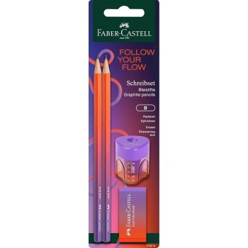 faber-castell - flow punchy melon writing set of 4 118410 4005401184102