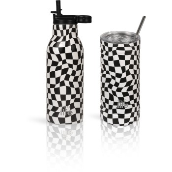 eco life Black and White Thermos 550ml | Με Εσωτερικό Καλαμάκι 33-BO-2213 5208009004882
