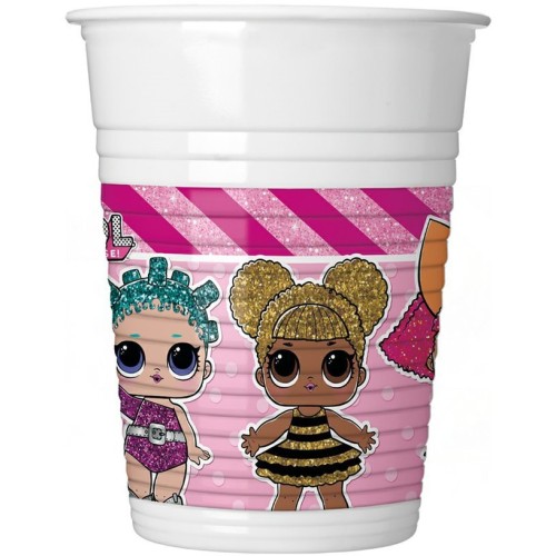 PROCOS L.O.L. Surprise Plasctic Cups LOL Glitterati MGA 200Ml 8Pc 093555 5201184935552