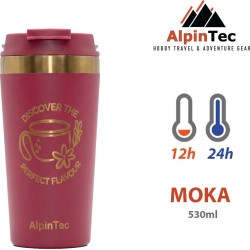 AlpinTec Θερμος Moka Κεραμικη Επιστρωση Κόκκινο TG-530-RD 4891321284264